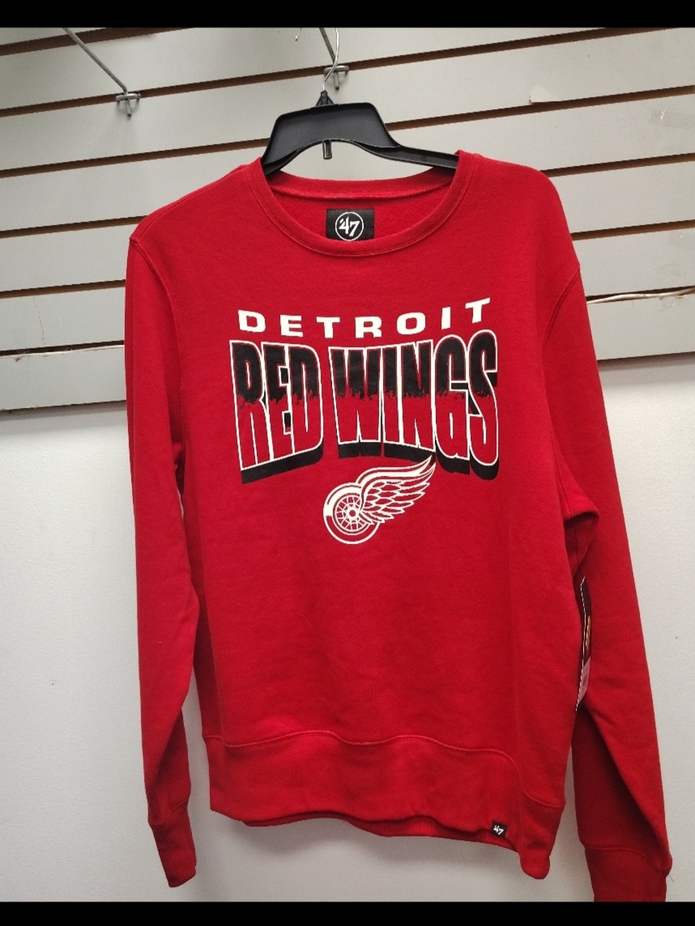 47 Brand Detroit Red Wings Red Crewneck Sweatshirt - Bold Logo